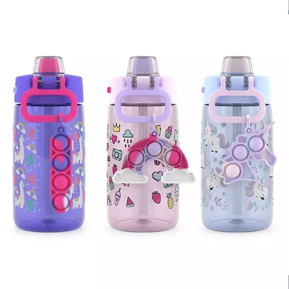 Ello Colby Pop! 14oz Tritan Kids Water Bottle with Fidget Toy, 3-Pack - Picture 2 of 4